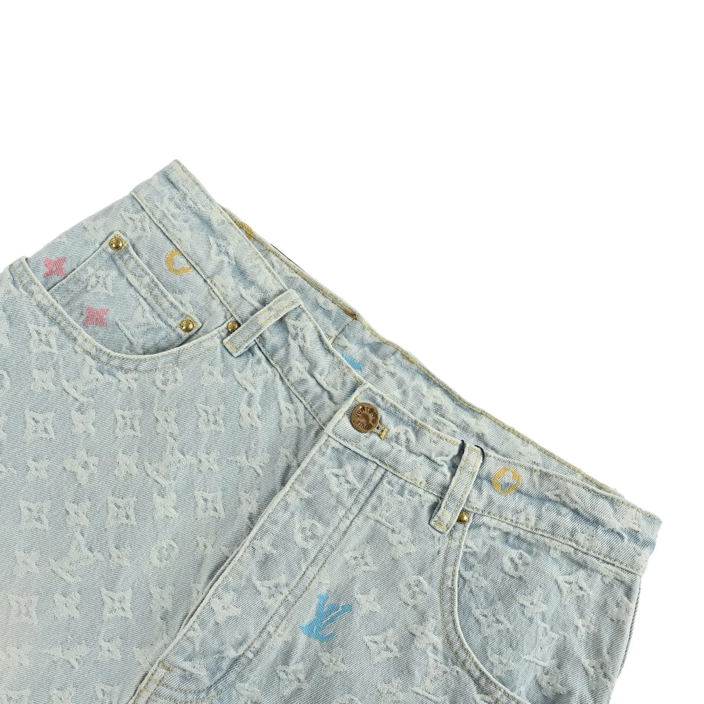 Louis Vuitton/Louis Vuitton Tyler joint style old flower jacquard embroidered jeans